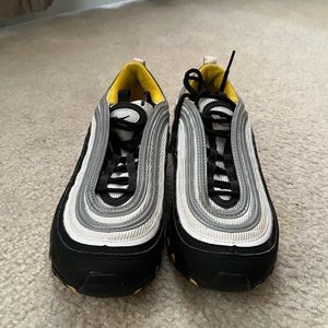 Yellow, white, black and silver Nike air max